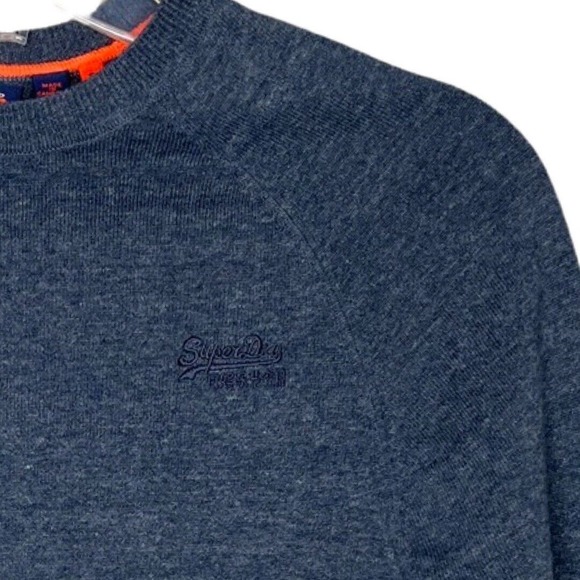 Superdry Sweater Mens Small Heather Blue Modern Urban Office Casual Preppy - Picture 4 of 9
